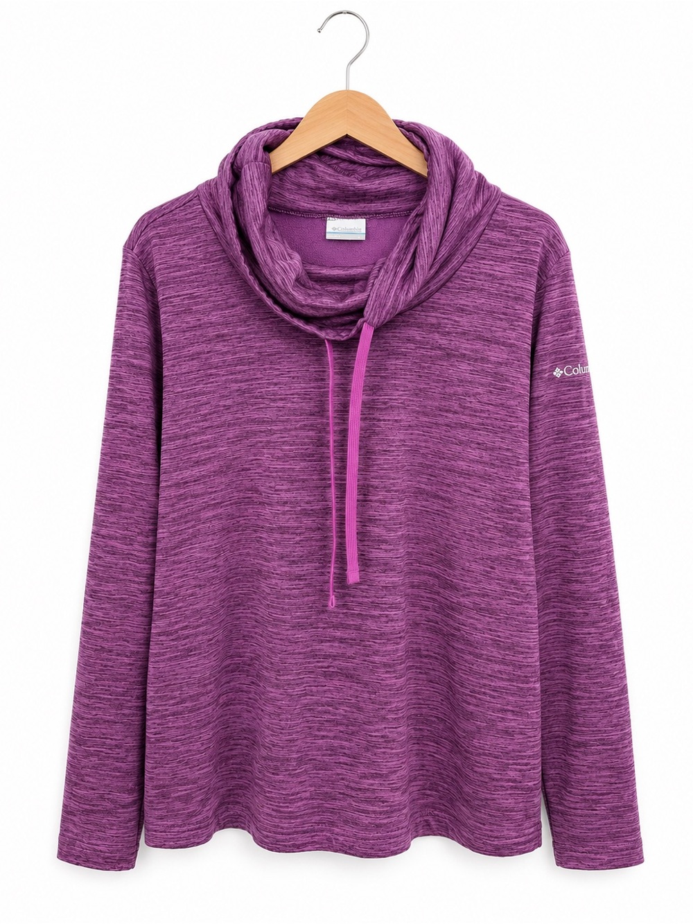 Columbia Women’s XL Purple Heather Fleece Cowl Neck Pullover Sweatshirt
